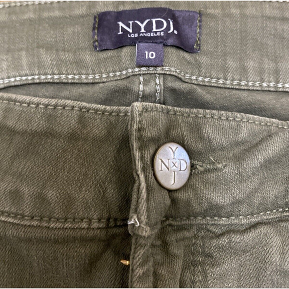 NYDJ LIFT TUCK Alina Convertible Ankle Skinny Pants Olive Green jeans size 10 - Picture 5 of 8